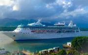 Royal Caribbean cruise ship docked at the port of Cairns, Australia