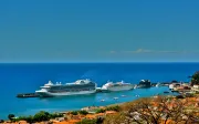 cruise ship docked at the port of Funchal, Madeira