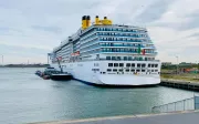 Costa cruise ship docked at the port of Ijmuiden, Holland