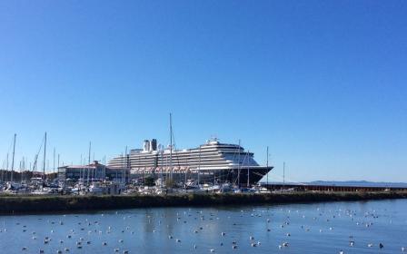 cruise ship docked at the port of Astoria, Oregon