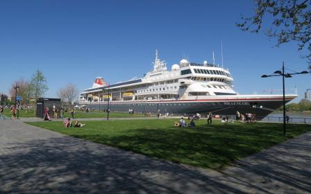 Cruise ship docked at the port of Bordeaux, France