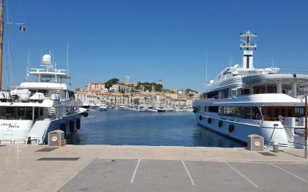 cruise ship docked at the port of Cannes, France