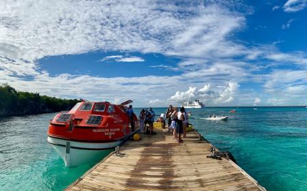 cruise ship tender boatd at Catalina Island, Dominican Republic