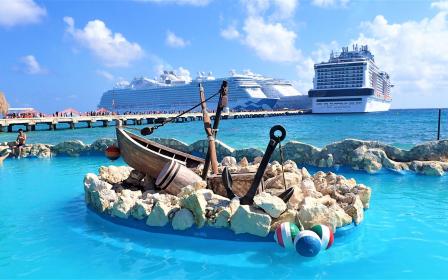 Cruise ships docked at the port of Costa Maya, Mexico