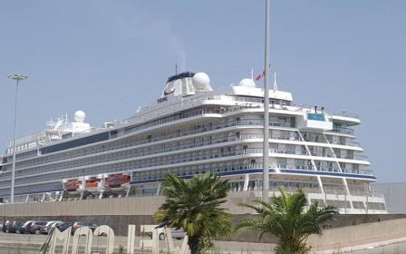 Cruise ship docked at the port of Crotone, Italy