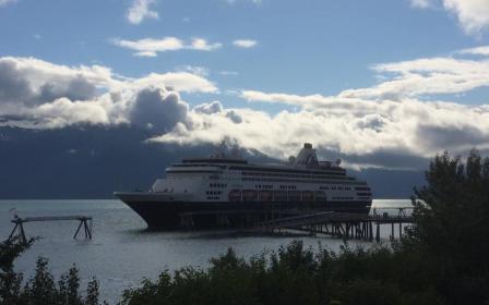 cruise ship docked at the port of Fort William, Scotland