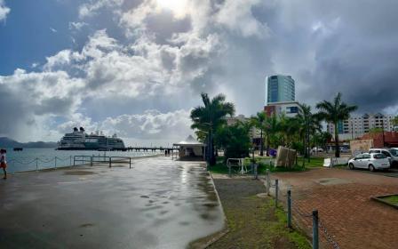 cruise ship docked at the port of Fort de France, Martinique