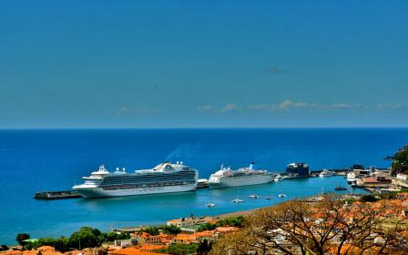 cruise ship docked at the port of Funchal, Madeira