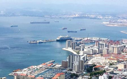 cruise ship docked at the port of Gibraltar, UK