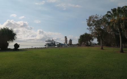 Cruise ship docked at the port of Gladstone, Australia