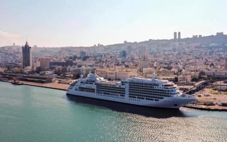 Cruise ship docked at the port of Haifa, Israel