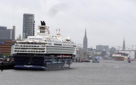 TUI Cruise ship docked at the port of Hamburg, Germany