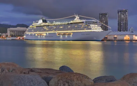 Princess cruise ship docked at the port of Honolulu (Oahu), Hawaii