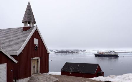 cruise ship ate the port of Ittoqqortoormiit, Greenland