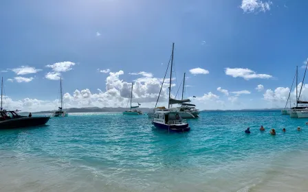 cruise ship docked at the port of Jost Van Dyke, British Virgin Islands