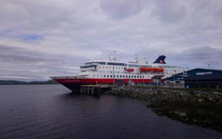 Cruise ship docked at the port of Kirkenes, Norway