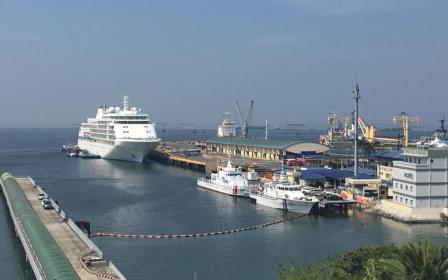 Cruise ship docked at the port of Manila, Philippines