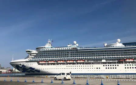 Cruise ship docked at the port of Niigata, Japan