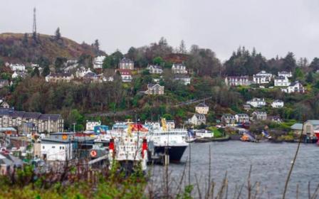 cruise ship docked at the port of Oban, Scotland