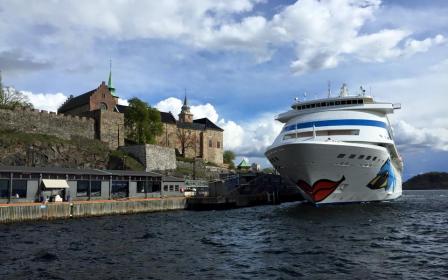 Aida Cruise ship docked at the port of Oslo, Norway