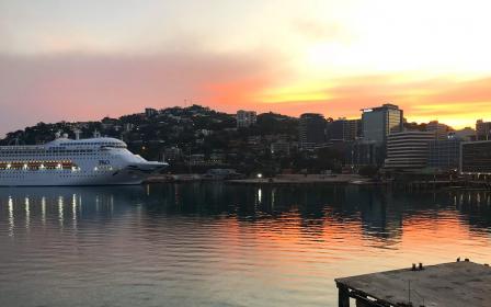 Cruise ship docked at the port of Port Moresby, Papua New Guinea