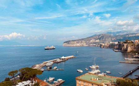 cruise ship at port of Sorrento, Italy