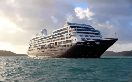 Azamara Journey cruise ship at anchor near port