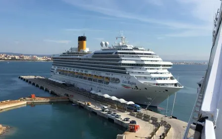 Costa Magica cruise ship sailing to homeport