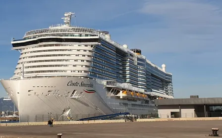 Costa Smeralda cruise ship sailing to homeport