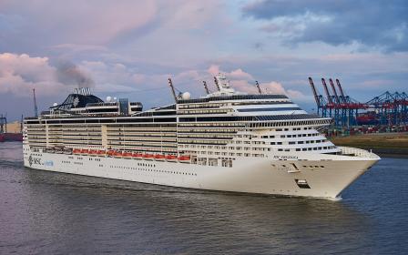 MSC Cruises Preziosa cruise ship sailing to homeport