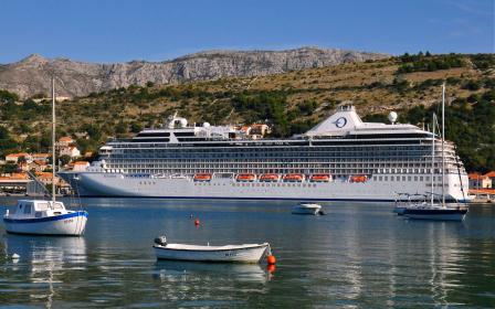 Oceania Riviera cruise ship sailing from homeport