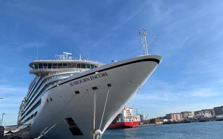 Seabourn Encore cruise ship sailing from home port