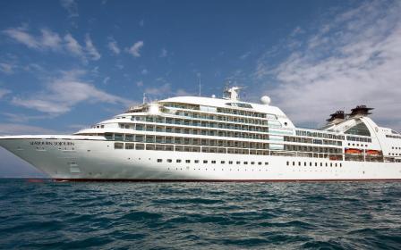 Seabourn Sojourn cruise ship sailing from home port