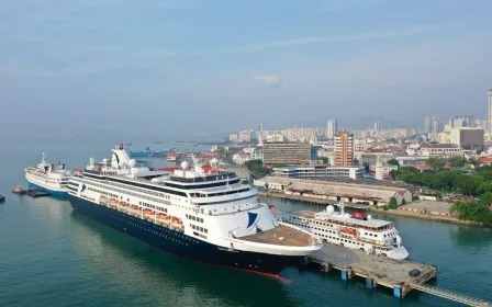 Cruise ship docked at the port of Penang, Malaysia