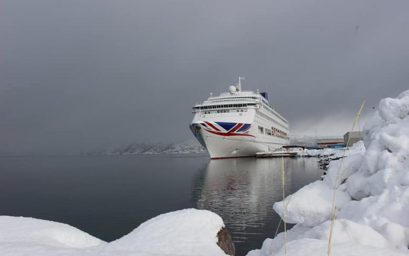 P&O Cruise ship docked at the port of Alta, Norway