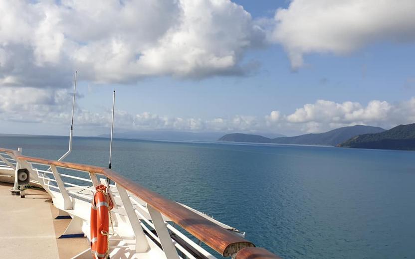 Cooktown port arrival of a cruise ship