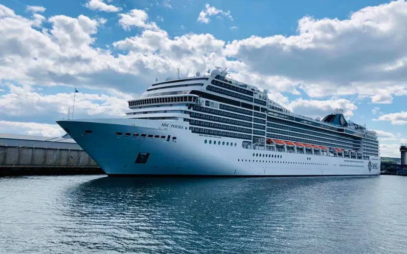 Cruise ship docked at the port of Gdynia, Poland