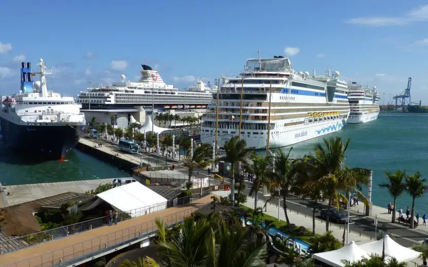 Carnival cruise ships docked at the port of Gran Canaria