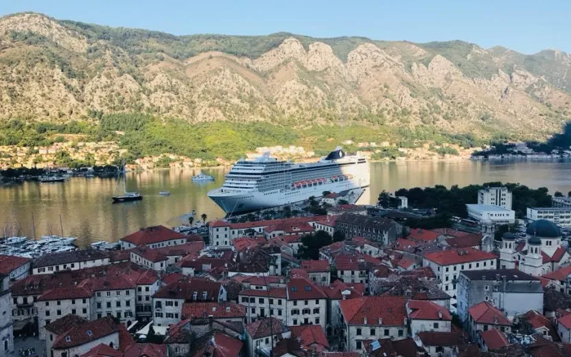 Cruise ship docked at the port of Kotor, Montenegro