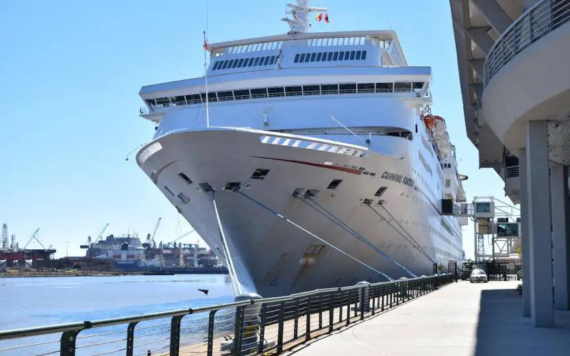 Carnival cruise ship docked in the port of Mobile, Alabama