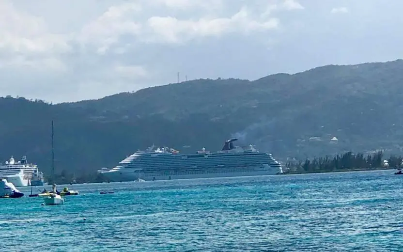 Cruise ship docked at the port of Montego Bay, Jamaica