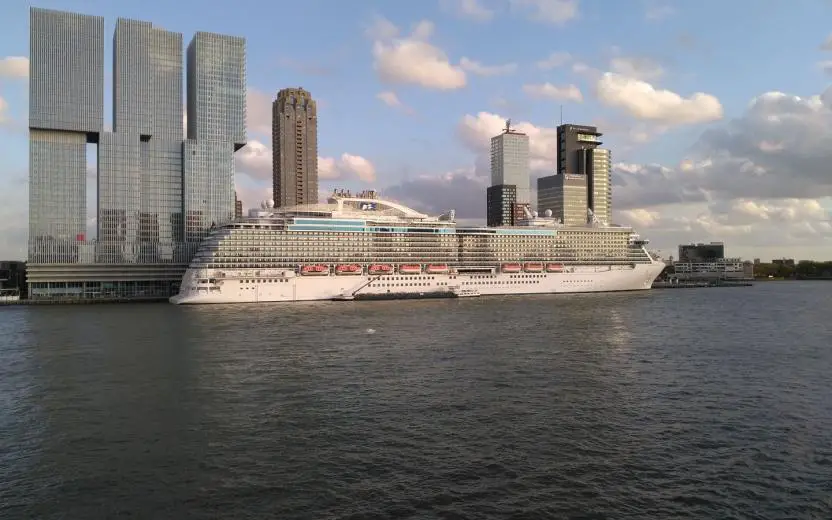 Cruise ship docked at the port of Rotterdam (Amsterdam), Holland