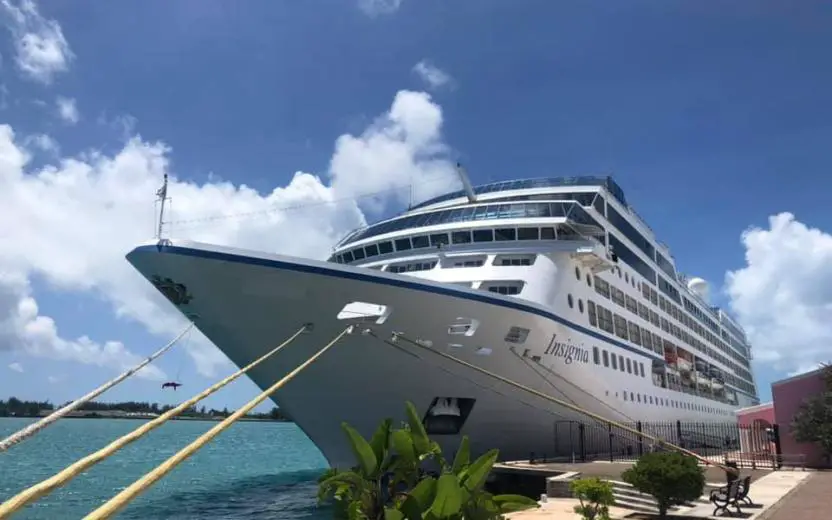 Regatta cruise ship docked at the port of St George, Bermuda