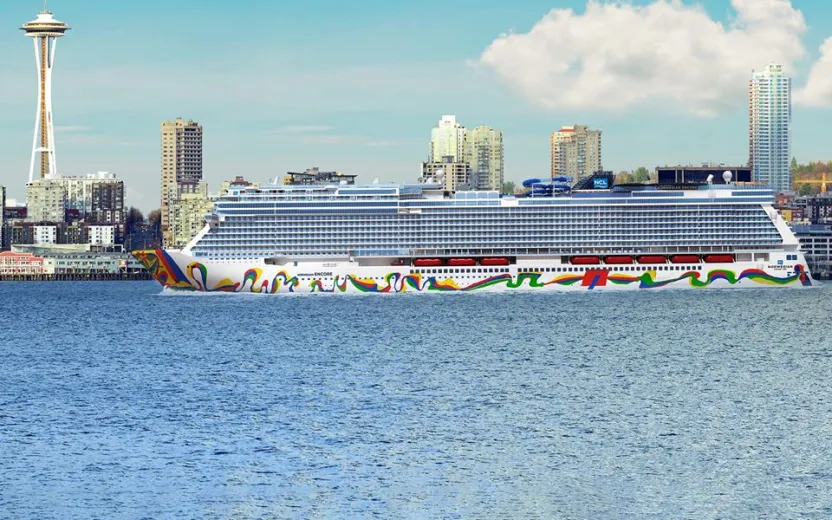 cruise ship arriving at the port of Seattle, Washington