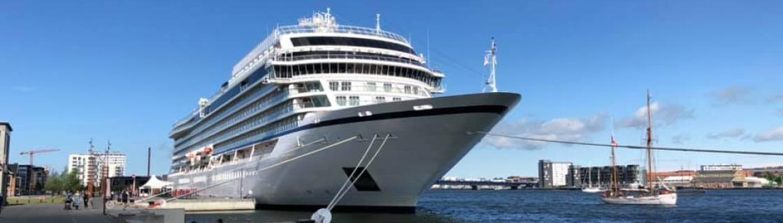 cruise ship docked at the port of Aalborg, Denmark