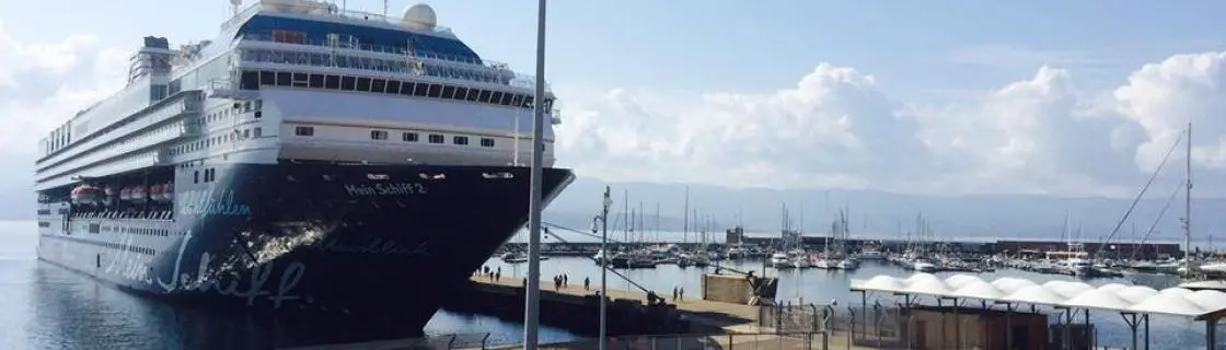 Cruise ship docked at the port of Ajaccio, Corsica