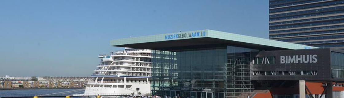 Cruise ship docked at the port of Amsterdam, Holland