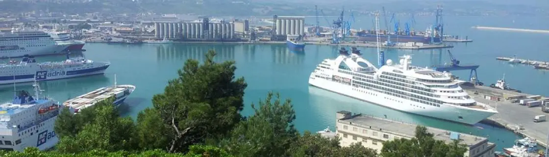 Cruise ship docked at the port of Ancona, Italy