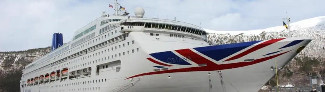 P&O Cruise ship docked at the port of Andalsnes, Norway