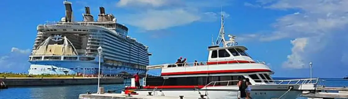 Royal Caribbean cruise ship docked at the port of Anguilla